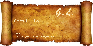 Gertl Lia névjegykártya